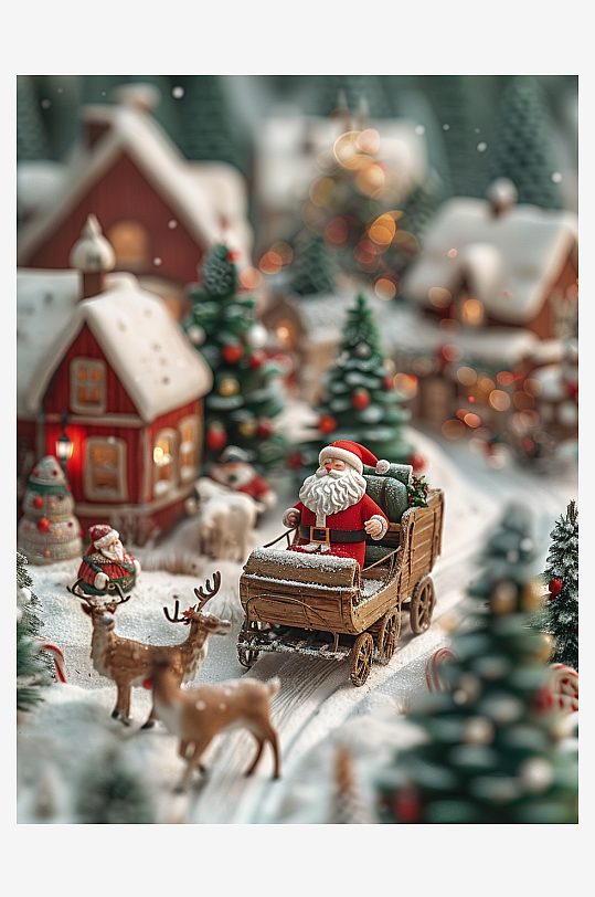 坐着雪橇的圣诞老人-众图网