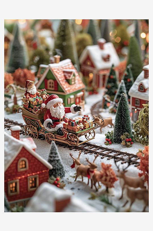 坐着雪橇的圣诞老人-众图网