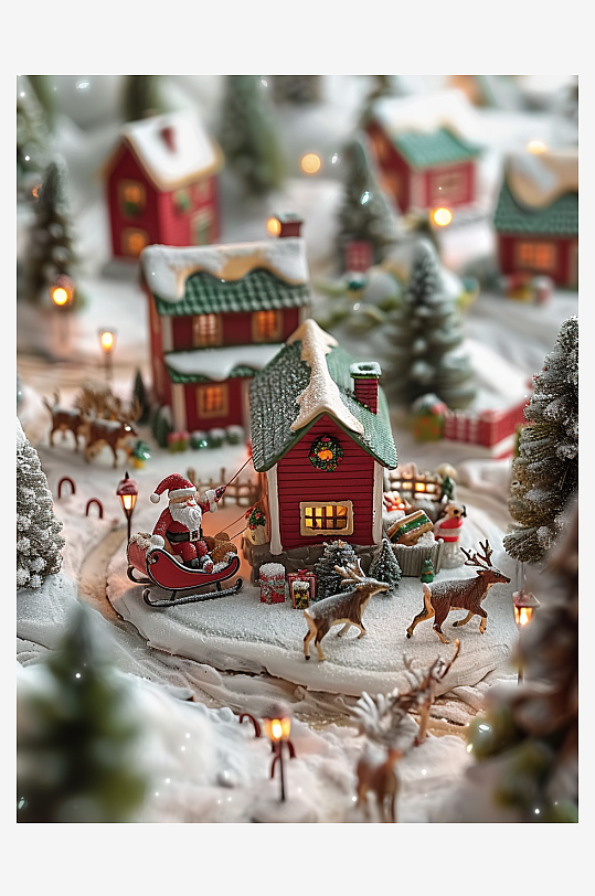 坐着雪橇的圣诞老人-众图网