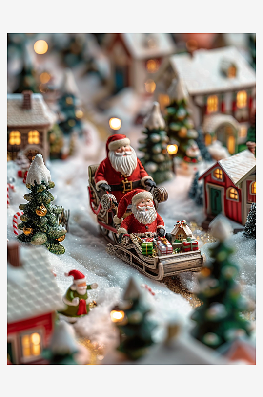 坐着雪橇的圣诞老人-众图网