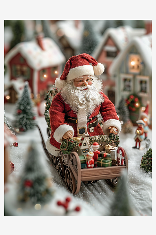 坐着雪橇的圣诞老人-众图网