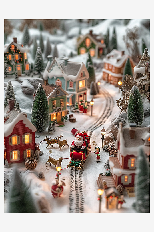 坐着雪橇的圣诞老人-众图网