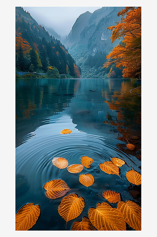 唯美秋季山水景色-众图网