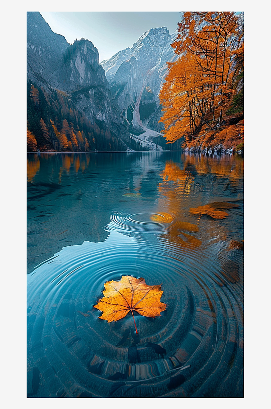 唯美秋季山水景色-众图网