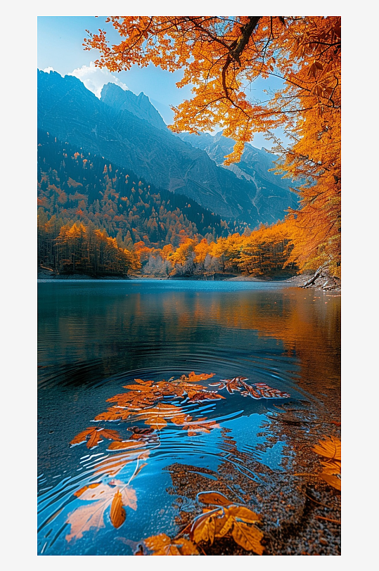 唯美秋季山水景色-众图网