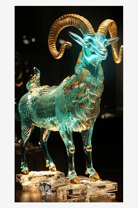唯美漂亮的山羊摆件-众图网