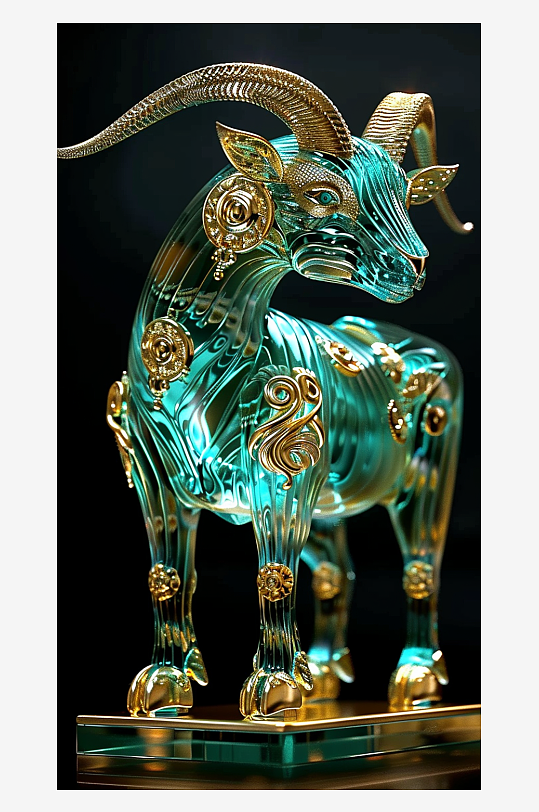 唯美漂亮的山羊摆件-众图网