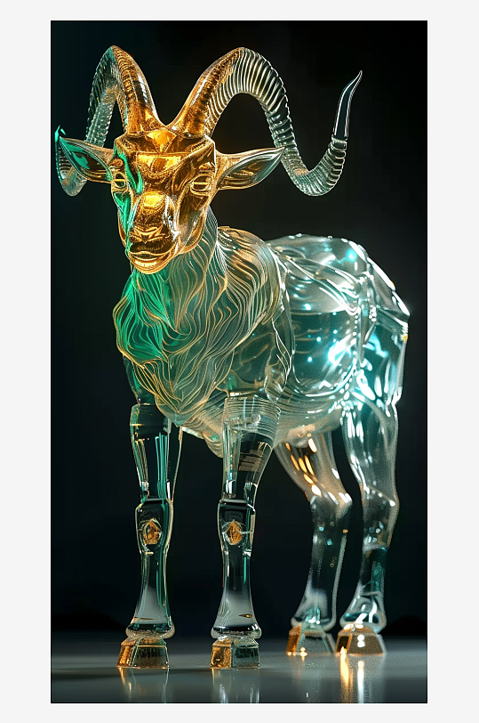 唯美漂亮的山羊摆件-众图网