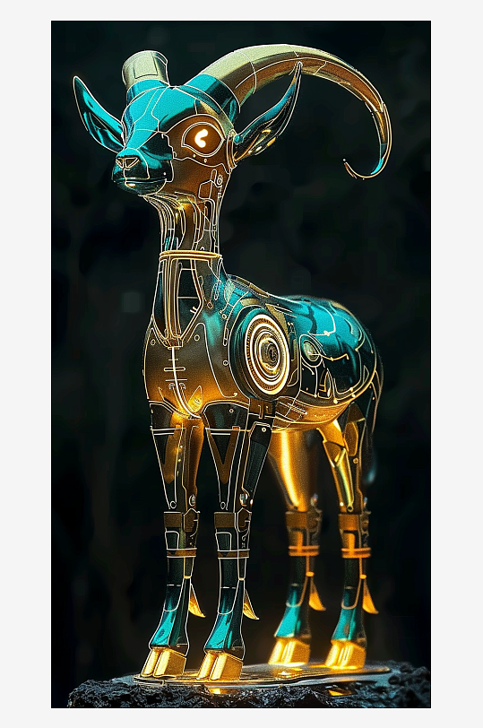 唯美漂亮的山羊摆件-众图网