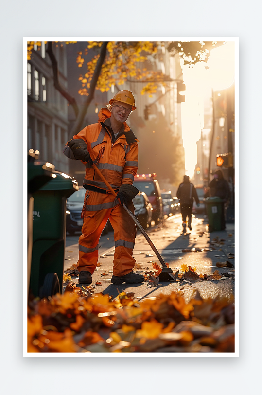 街上打扫卫生的环卫工-众图网