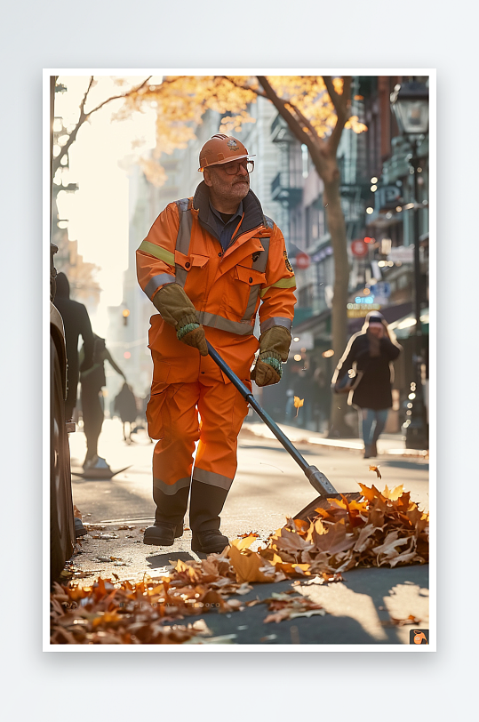 街上打扫卫生的环卫工-众图网