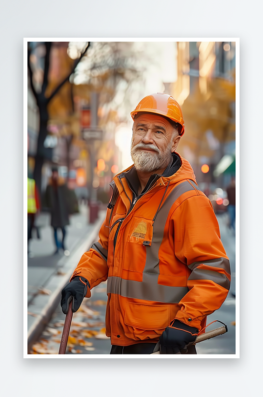 街上打扫卫生的环卫工-众图网