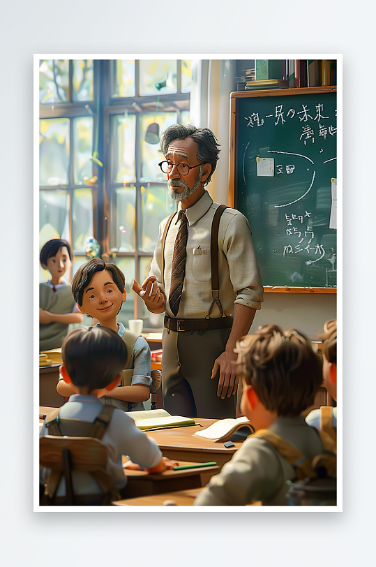 教室中讲课的老师-众图网