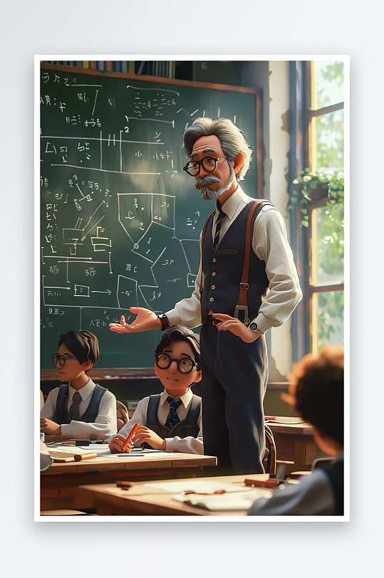 教室中讲课的老师-众图网