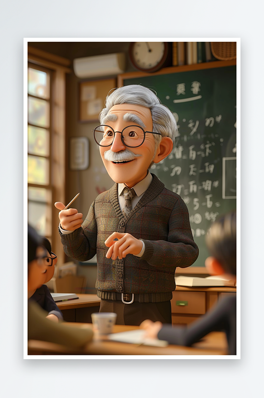 教室中讲课的老师-众图网