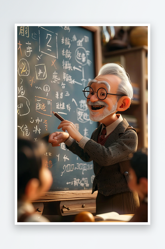 教室中讲课的老师-众图网