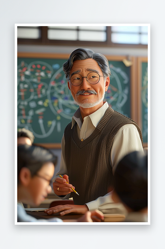 教室中讲课的老师-众图网