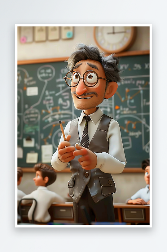 教室中讲课的老师-众图网