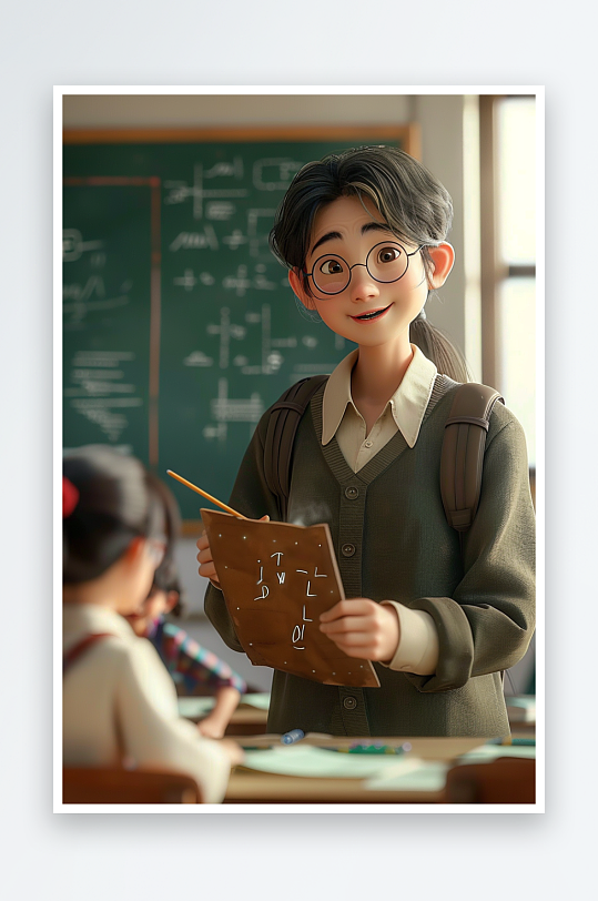 教室中讲课的老师-众图网