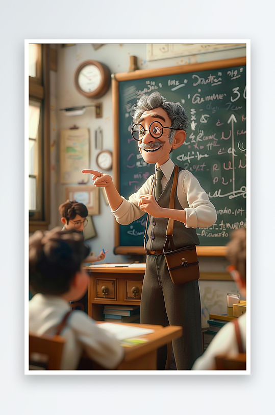 教室中讲课的老师-众图网