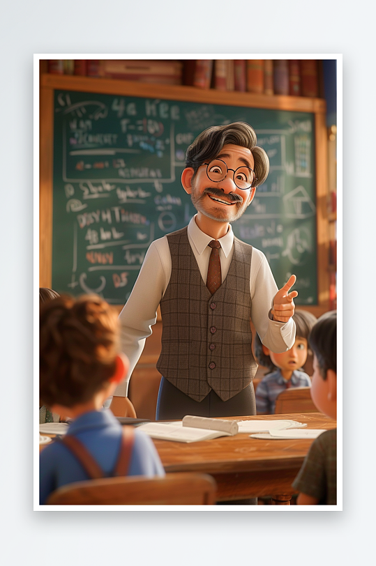 教室中讲课的老师-众图网