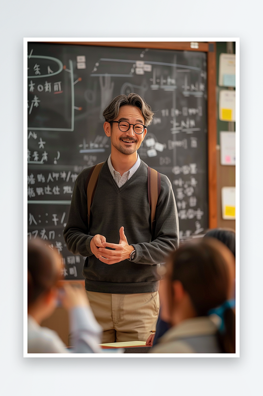 教室中讲课的老师-众图网