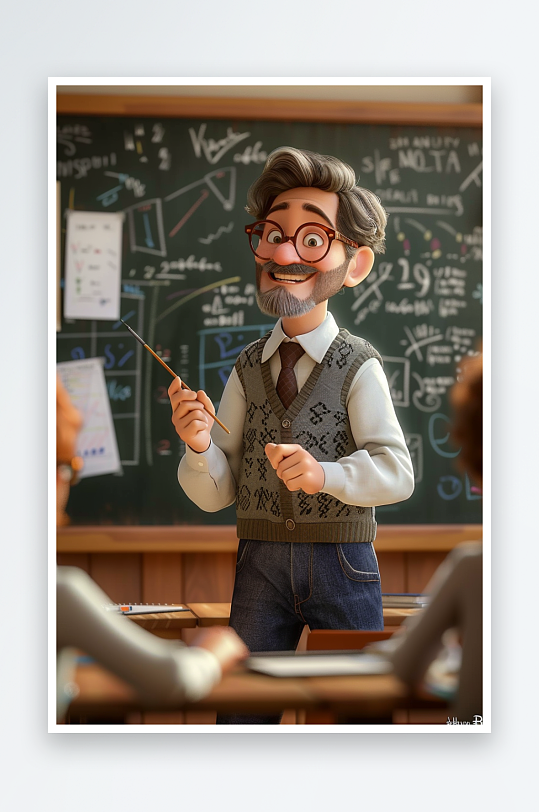 教室中讲课的老师-众图网