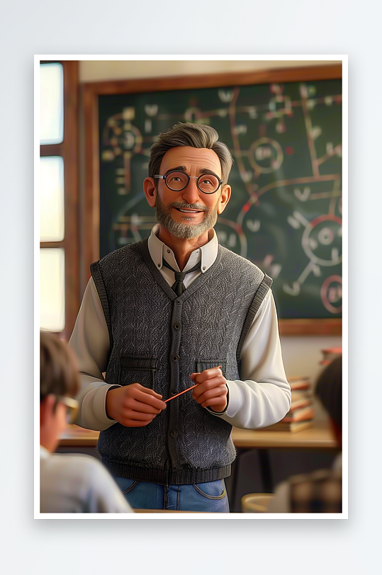 教室中讲课的老师-众图网