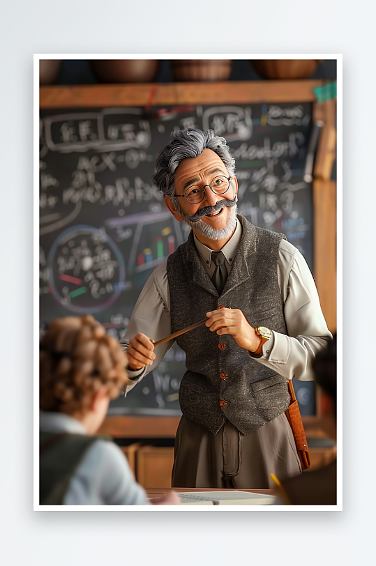 教室中讲课的老师-众图网