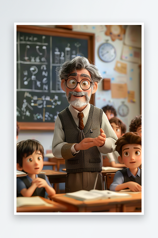 教室中讲课的老师-众图网