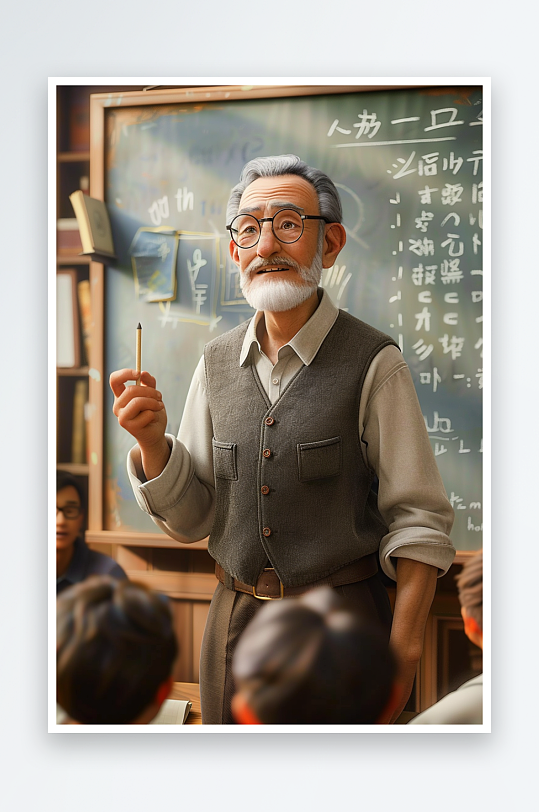 教室中讲课的老师-众图网