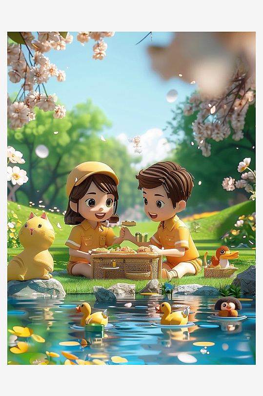 户外草坪上野餐的人-众图网