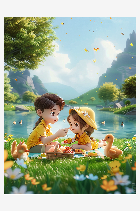 户外草坪上野餐的人-众图网