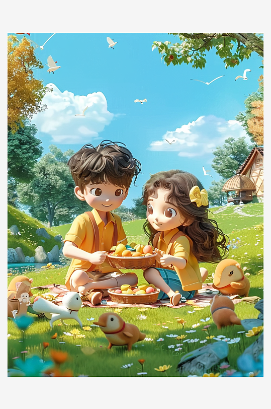 户外草坪上野餐的人-众图网