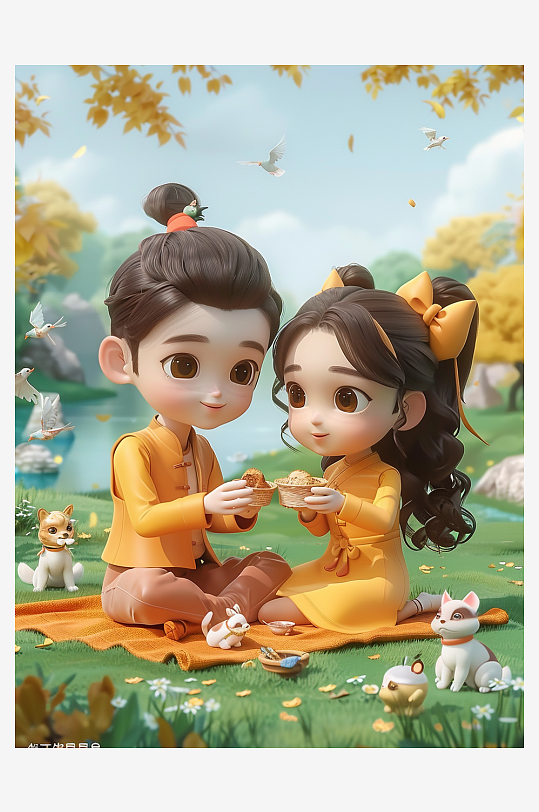 户外草坪上野餐的人-众图网