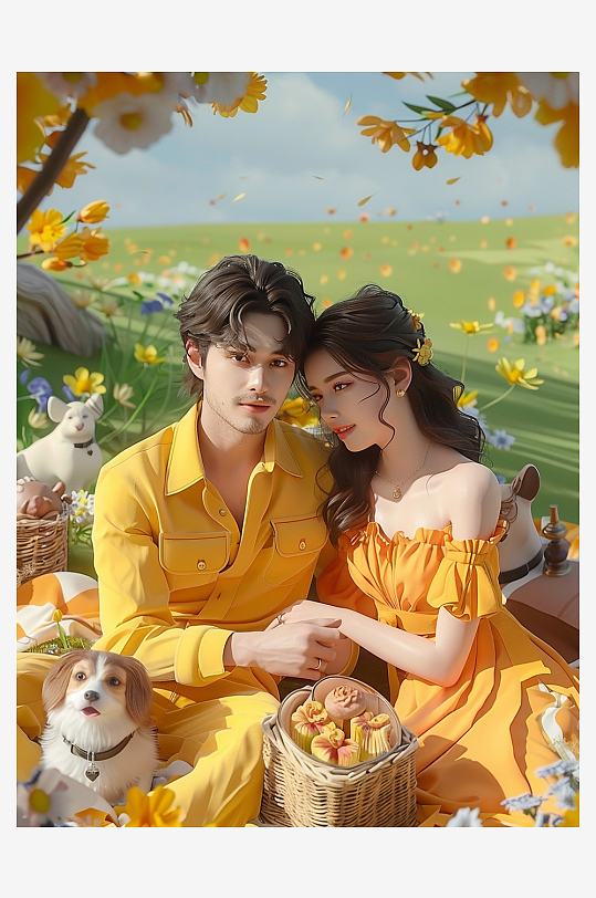 户外草坪上野餐的人-众图网