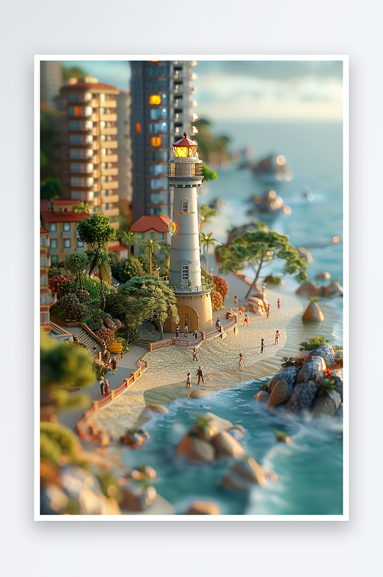 海边沙滩上玩耍的人-众图网