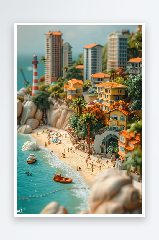 海边沙滩上玩耍的人-众图网