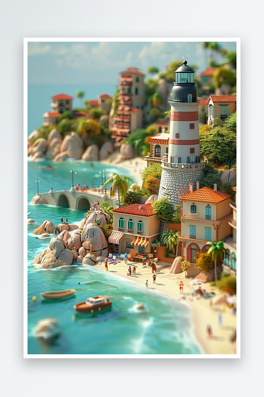 海边沙滩上玩耍的人-众图网