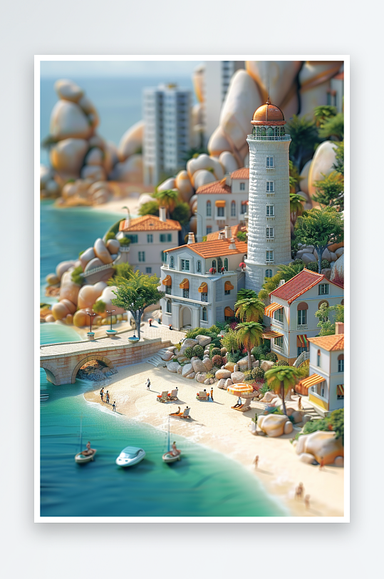 海边沙滩上玩耍的人-众图网