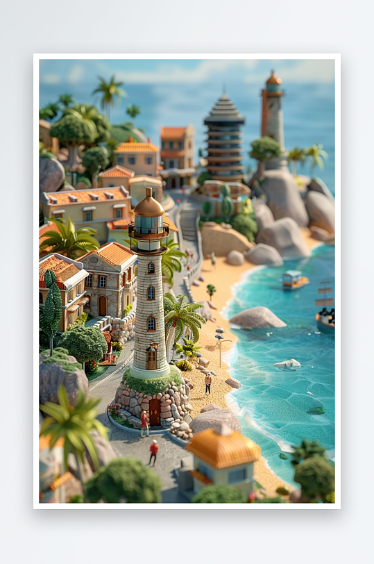 海边沙滩上玩耍的人-众图网