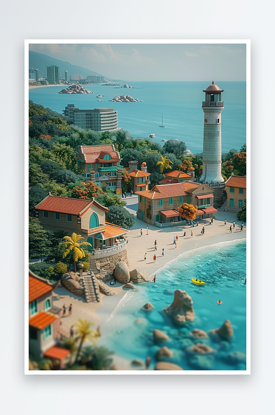 海边沙滩上玩耍的人-众图网