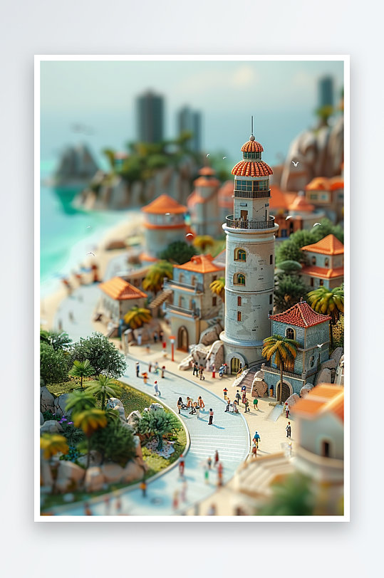 海边沙滩上玩耍的人-众图网