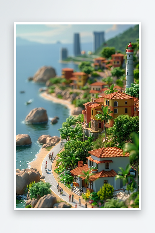 海边沙滩上玩耍的人-众图网