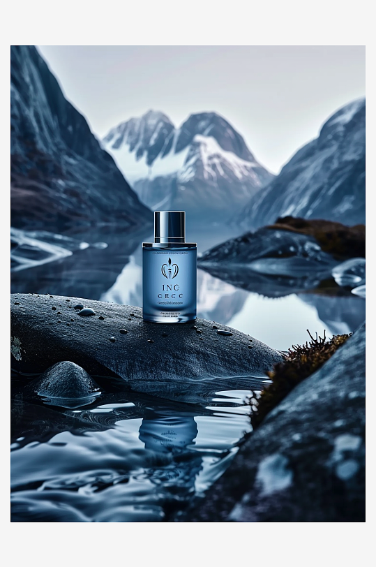 创意岩石上男士爽肤水-众图网