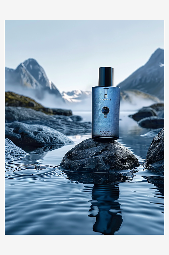 创意岩石上男士爽肤水-众图网