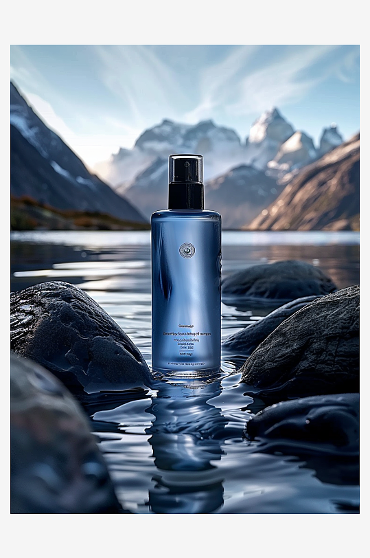 创意岩石上男士爽肤水-众图网