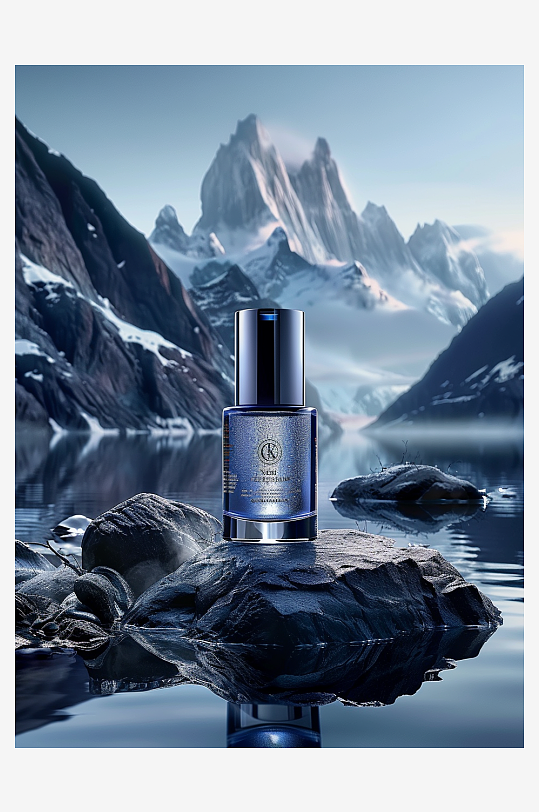 创意岩石上男士爽肤水-众图网