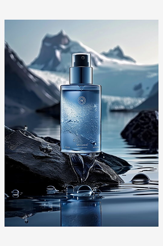 创意岩石上男士爽肤水-众图网