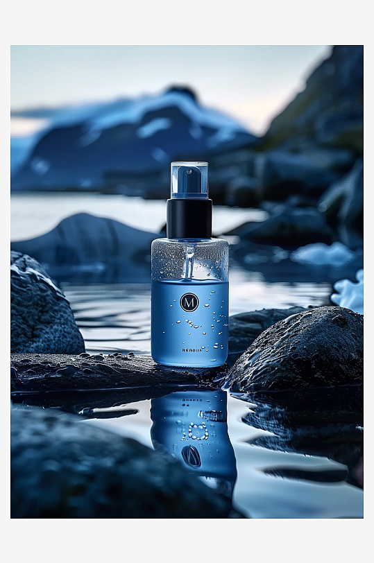 创意岩石上男士爽肤水-众图网